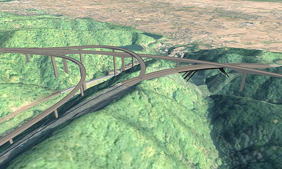 紀北西道路 雄ノ山高架橋(移行部)