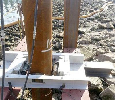 設備基礎(捨石・花崗岩、鋼管杭)